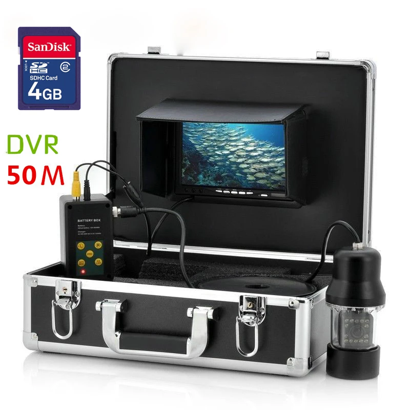 

GAMWATER 20M 50M 7" TFT DVR Recorder Underwater Fishing Camera System Video Fishing Camera Sony color CCD 0-360 Degree View