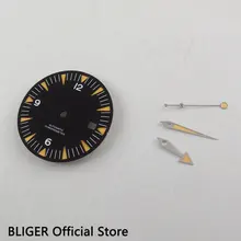 31 мм Черный стерильные Циферблат оранжевый Часы Marks набора, пригодный для ETA 2824 2836 автоматическое перемещение Для мужчин t Для мужчин; циферблат+ руки D94