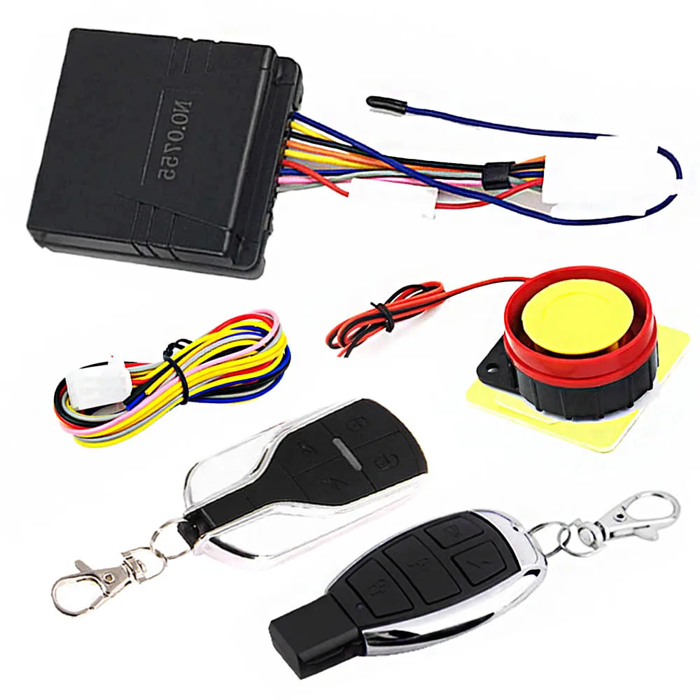 

12V Universal Motorcycle Alarm System Scooter Anti-theft Security Alarm Moto Remote Control Engine Start Keyless Entry