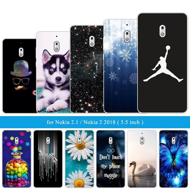 Чехол из ТПУ для Nokia 2 1 nokia2.1 5 дюймов мягкий чехол 2018 сделай сам чехлы задней панели