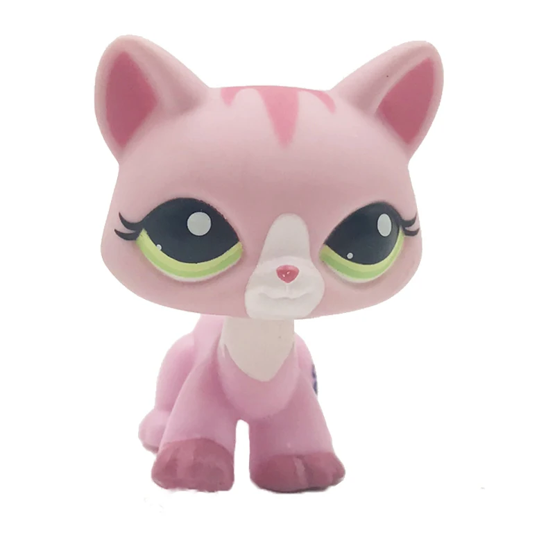 Littlest Pet Shop LPS#1788 Walking Pink Cat Green Eyes Tabby Kitty toys Gift 