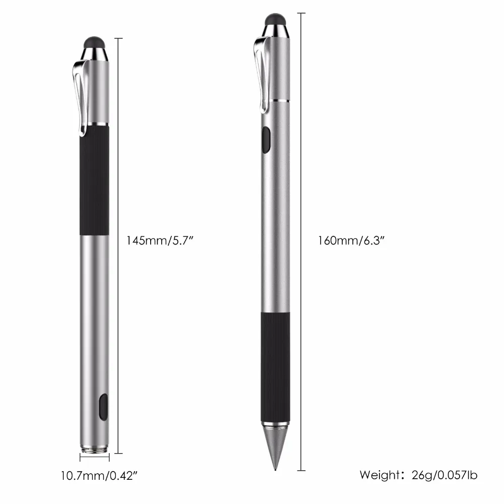 Моко активный стилус-ручка 2-в-1 высокой чувствительностью и высокая точность точки 1,5 мм емкостный стилус, при этом мягкий резиновый наконечник для Сенсорный экран