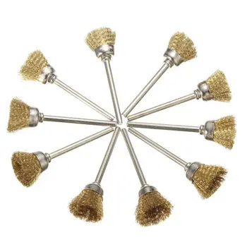 

10pcs 16mm Brass Wire Wheel Brushes For Grinder Rotary Tool Dremel Accessories