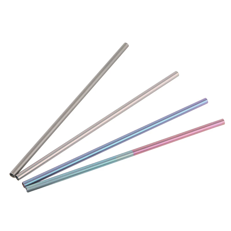 

Tiartisan Reusable Drinking Straw High Quality pure titanium Straw with Cleaner Brush