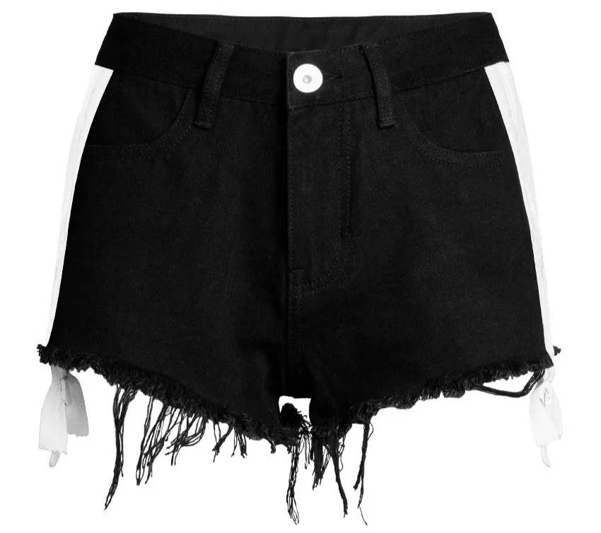 LOGAMI обе стороны молния кисточкой женские шорты хлопок сексуальные летние шорты для Для женщин Повседневное деним Короткие джинсы