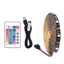 DC 5 в USB светодиодный светильник 5050 RGB гибкий светильник ТВ фон светильник ing RGB светодиодный клейкая лента IP20/IP65 водонепроницаемый