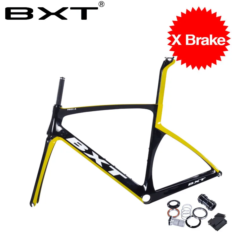 Clearance BXT 2018 Full Carbon bicycle frame matte/glossy 5 color super light DI2 Frame+Fork+headset X brakes road carbon bike frame parts 3