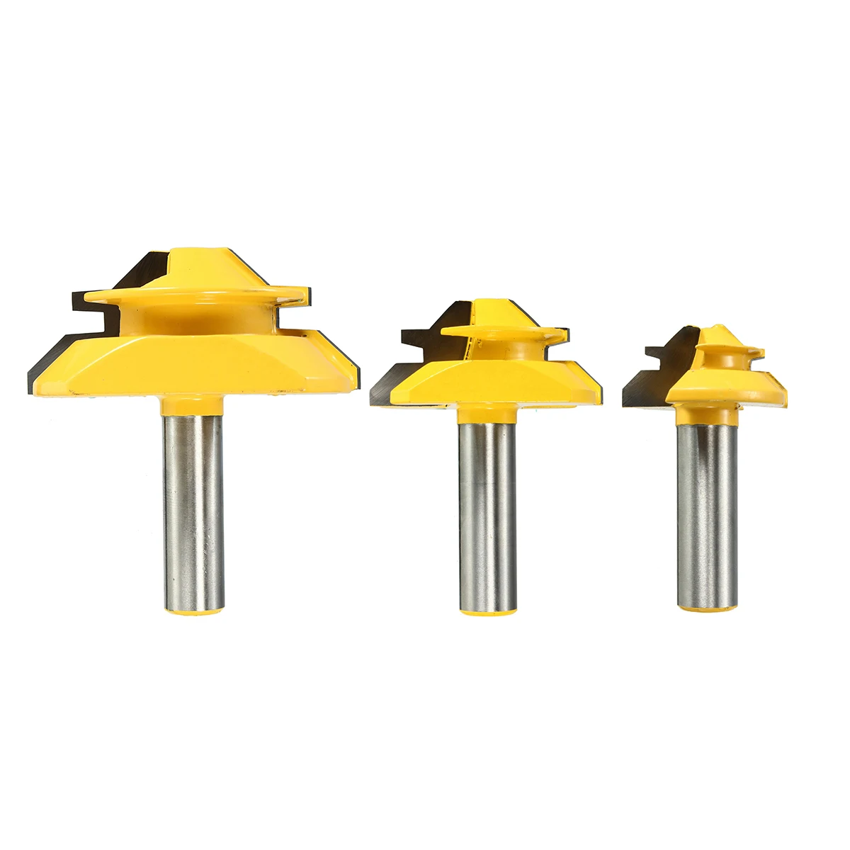

Set of 3 Lock Miter 45 Degree Glue Joint Router Bits 1/2" Shank Glue Joint Set Woodworking cutter Tenon Cutter for Woodworking
