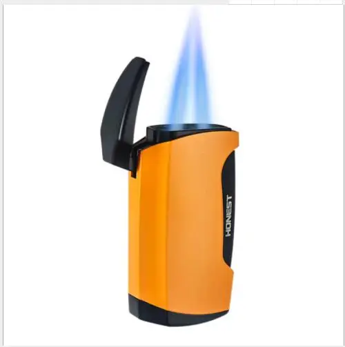 

Original honest gas lighter windproof two direct flames high quality cigarette lighter gift package free shipping drop shipping