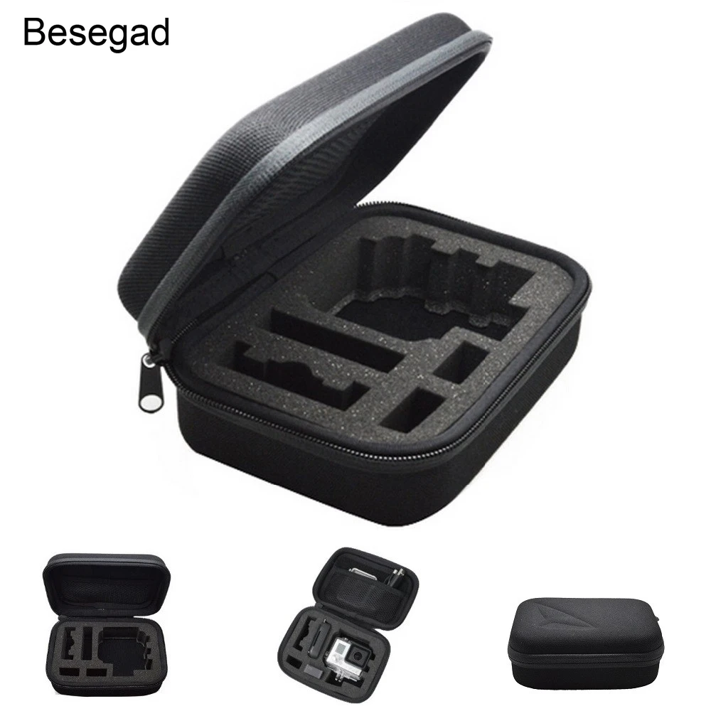 Besegad EVA Shockproof Hard Protective Bag Case for Go Pro GoPro Hero 5 4 3 2 Xiaomi Yi 2 4K 4 K Action Camera Sj4000 Accessory