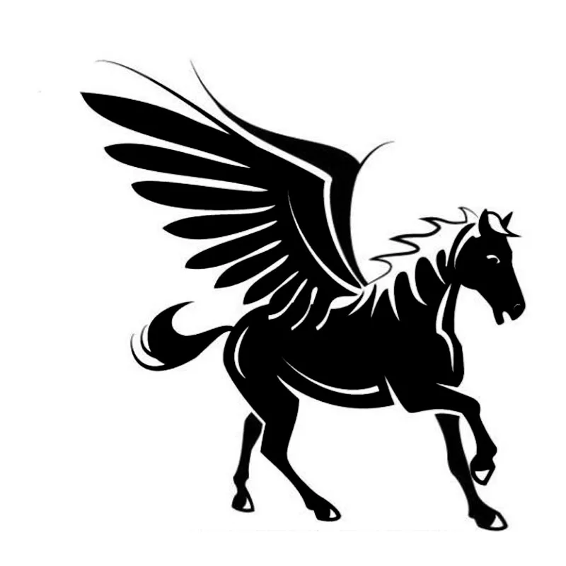 

15*15.8CM Pegasus Horse Cool Animal Pattern Car Styling Vinyl Decorative Car Sticker And Decal Black/Silver S1-2126
