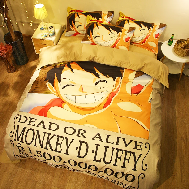 انمي ياباني التين طقم سرير التوأم الملكة الملك قطعة واحدة لحاف طقم أغطية مع المخدة الكرتون كلية المسكن غرفة نوم مجموعات
