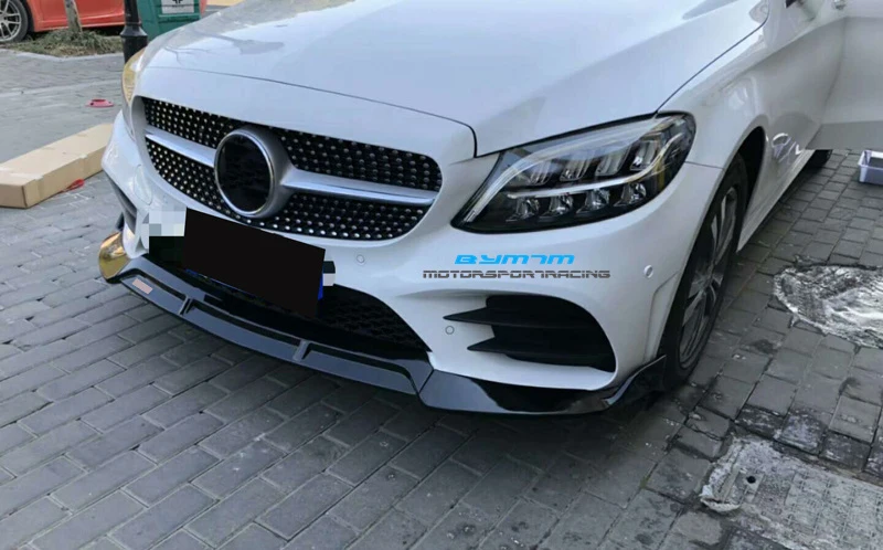 B Стиль PP материал бампер яркий черный передняя губа для BENZ C Класс W205 C180 C260 C300