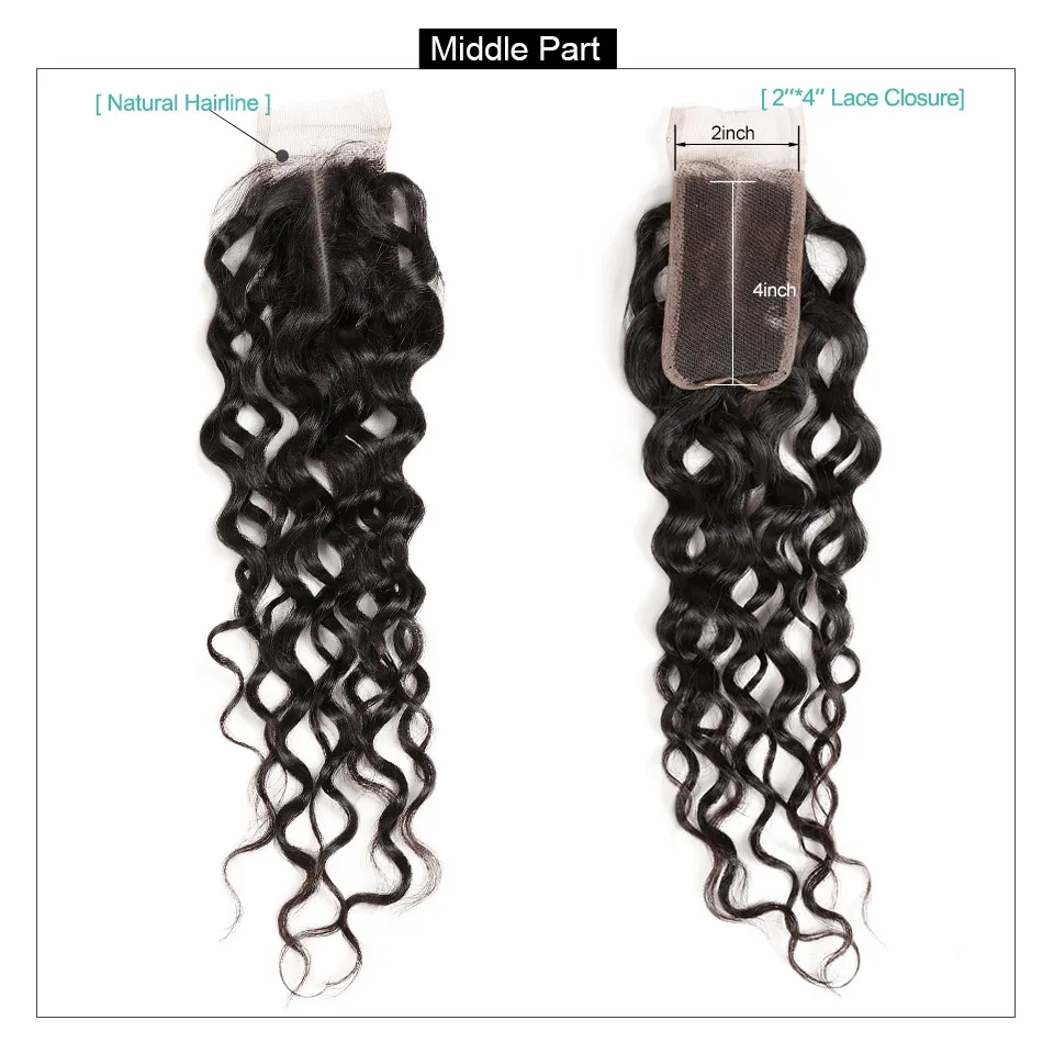 Allove Water Wave Hair Bundles With Closure (7)