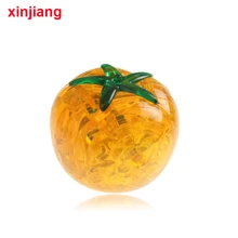 45 шт. DIY 3D томатный Crystal Puzzle сборки томатный головоломки мигающий Строительство Пазлы Модель игрушки украшения игрушки для детей}