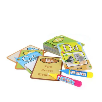 

Child Kids Water Drawing 26 English Early Learning Card Magic with 2 Pen Letter 3D Card Painting Board