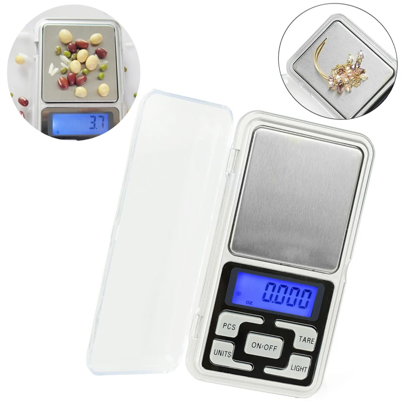 100200300500g x 0.01g0.1g Mini Pocket Digital Scale Kitchen Sterling Silver Jewelry Scales Balance Gram Electronic Scales