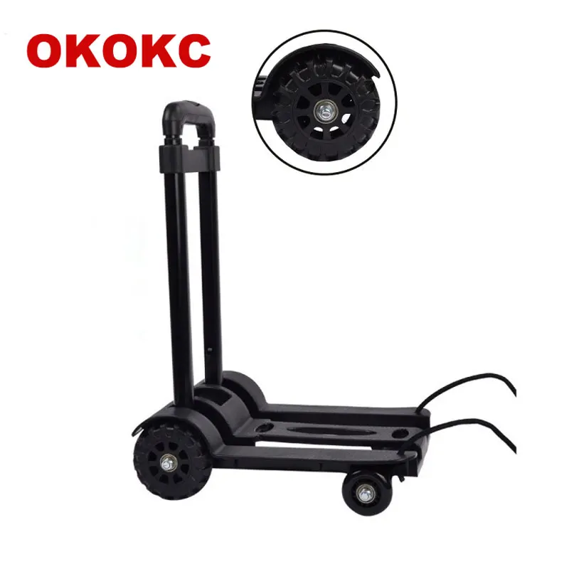 Image OKOKC Tank Four Rounds Portable Luggage Carts Home Shopping Cart Trolley Car Folding Bike Trailer Handcart, Travel Accessories