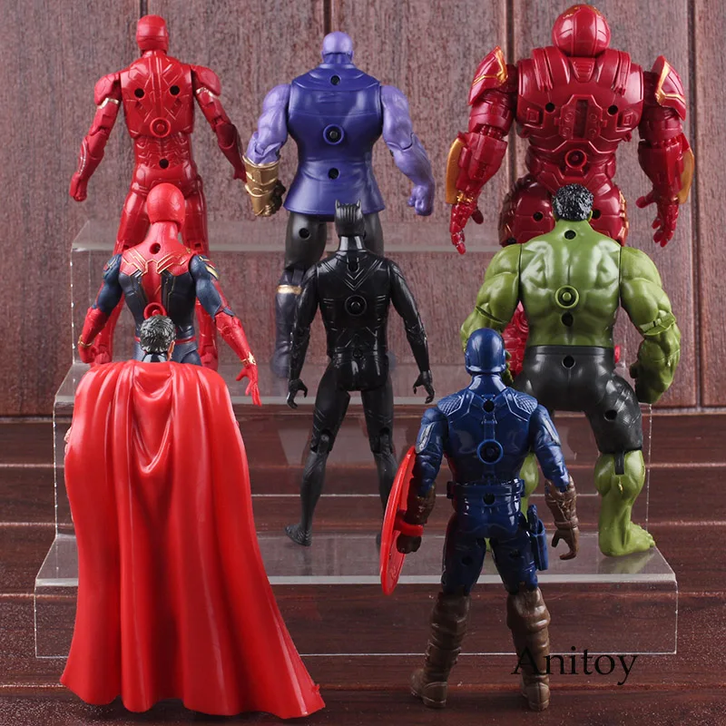 Comprar Los Vengadores 3 guerra del infinito Pantera Thor Capitán América Spiderman Thanos Hombre de Hierro PVC figura de Marvel juguetes para niño