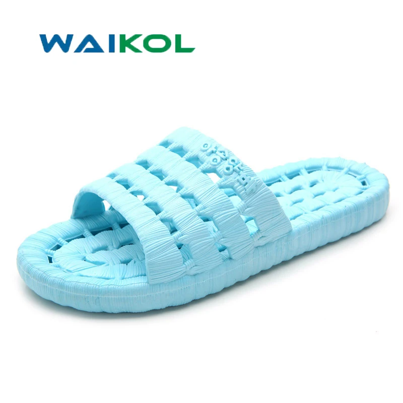 Waikol Beach Sandals Slippers Women Casual Flip Flop ShoesSummer Outdoor Flats Non-slip Bathroom Home Leakage Water Slippers 