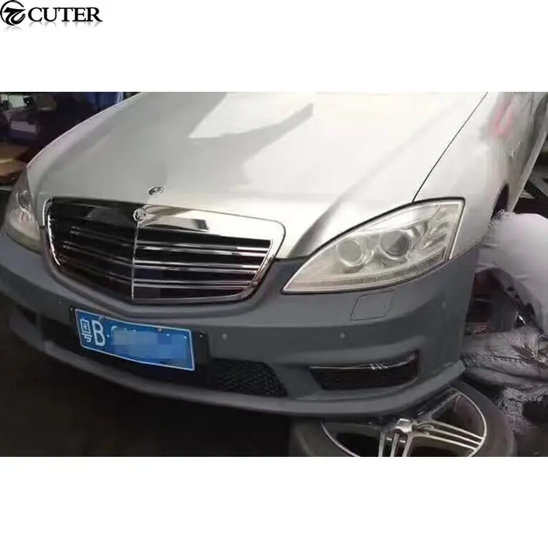 W221 S350 S65 S63 AMG стиль кузова Комплект PP Неокрашенный передний задний бампер боковые юбки для Mercedes Benz W221 S65 S63 AMG 07-13