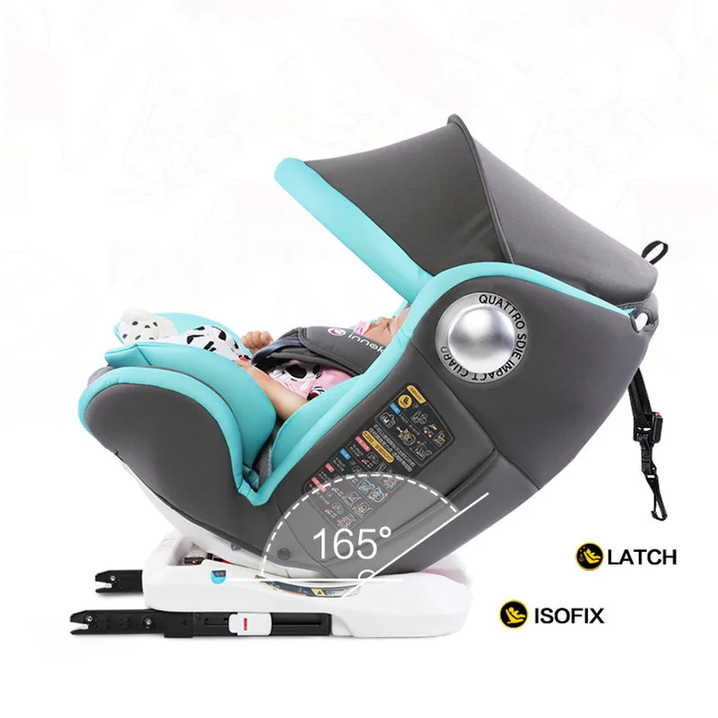 360 rotate child car seat steel frame with ISOFIX interface car safety