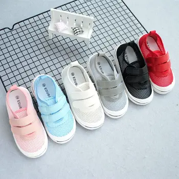 

Summer Breathable Kids Casual Unisex Solid Mesh Shoes E-90 Children's Soft Comfortable Hollow Fashion Summer Boys Girls