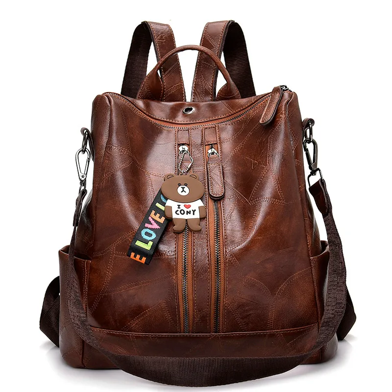 Beste 2019 Vintage Vrouwen Rugzak Hoge Kwaliteit Jeugd Lederen Rugzakken voor Tienermeisjes Vrouwelijke School Schoudertas Rugzak mochila
