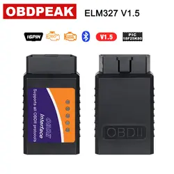Высокое качество ELM327 Авто сканер ELM 327 Bluetooth OBD2 для Android Крутящий момент OBDII автомобиля V1.5 транспортного средства сканирования инструмент