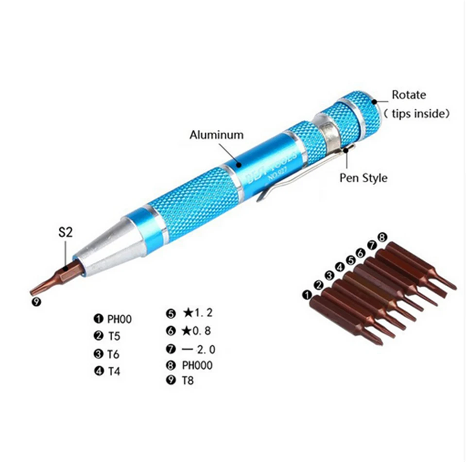 BEST-927 Screwdriver Bits Set PH00 PH000 T4 T5 T6 T8 Slotted 2.0 Pentalobe 0.8 1.2 For Mobile Phone Laptop PC Computer Repairs BEST-927 Screwdriver Bits Set PH00 PH000 T4 T5 T6 T8 Slotted 2.0 Pentalobe 0.8 1.2 For Mobile Phone Laptop PC Computer Repairs
