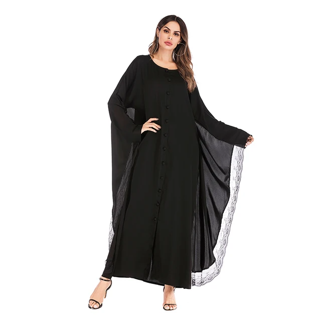 Aliexpress.com : Buy Black Kaftan Abaya Robe Dubai Arab Hijab Muslim ...