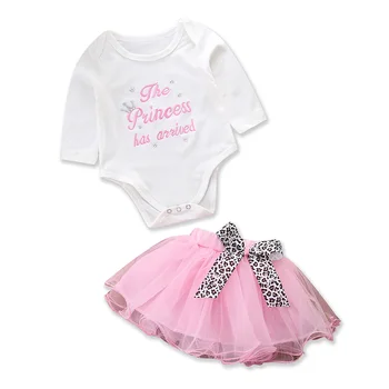 

white letter print rompers pink tutu ball gown bubble skirt infant baby girl garment suits sets toddler girls clothes outfits