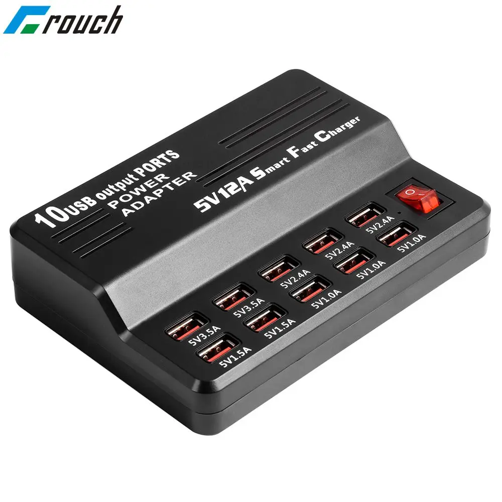 10 منافذ متعددة منفذ شاحن USB جدار شاحن سطح المكتب شحن ذكي محطات للجوال هاتف لوحي دفتر كاميرا