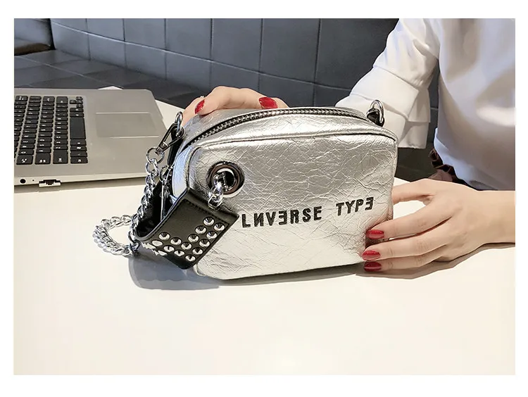 NIGEDU Luxury mini flap bag women chains Crossbody bag Fashion Designer rivet girls Handbag female Shoulder bag Clutch wallet (4)
