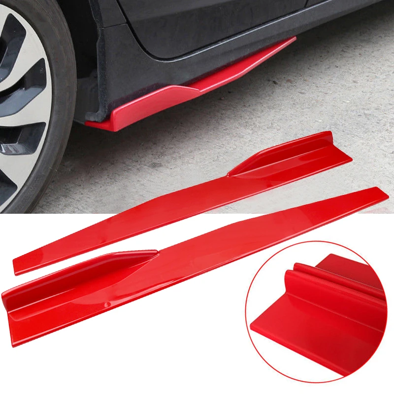 

2PCSx Universal Red Car Side Skirt Rocker Splitters Canard Diffuser Winglet Wings