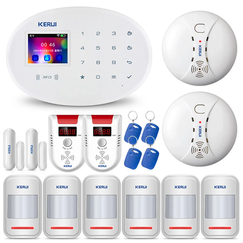 KERUI W20 приложение управление датчик безопасности движения дома gsm-сигнализация беспроводной Угарный газ пожарная система обнаружения и