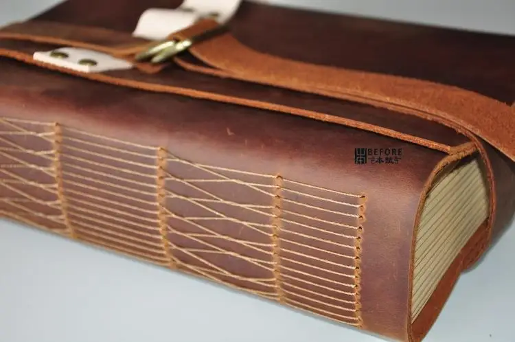 100% натуральная винтажная Книга ручной работы из воловьей кожи B5 Молочная в