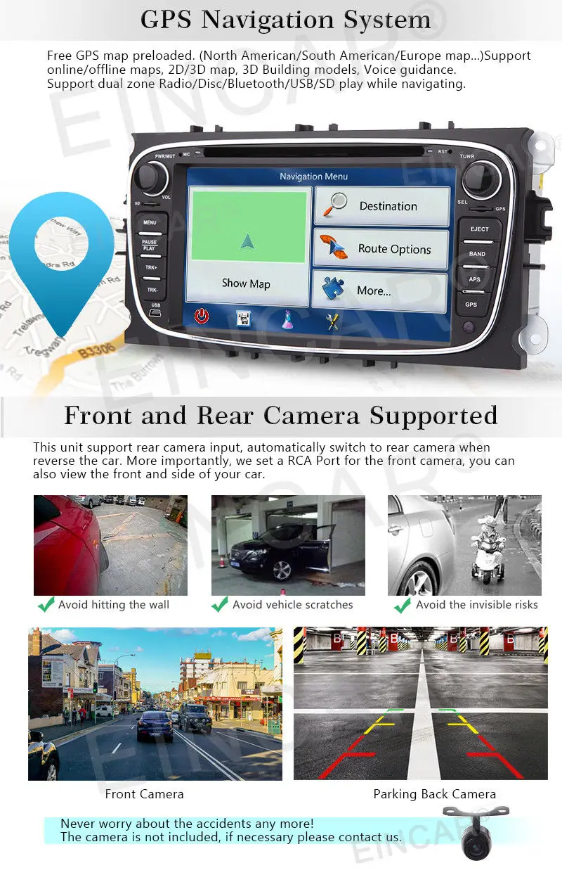 Discount Android 6.0 Car DVD Player CANBUS GPS Navi Radio BT OBD2 for Ford Mondeo Focus 13