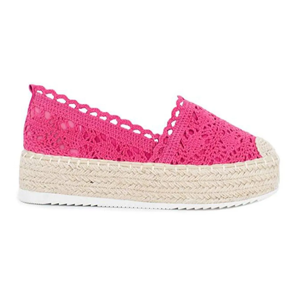 SAGACE women shoes Women's Hollow Platform Casual Shoes Solid Color Breathable Wedge Espadrilles Elegant Leisure Summer Shoes