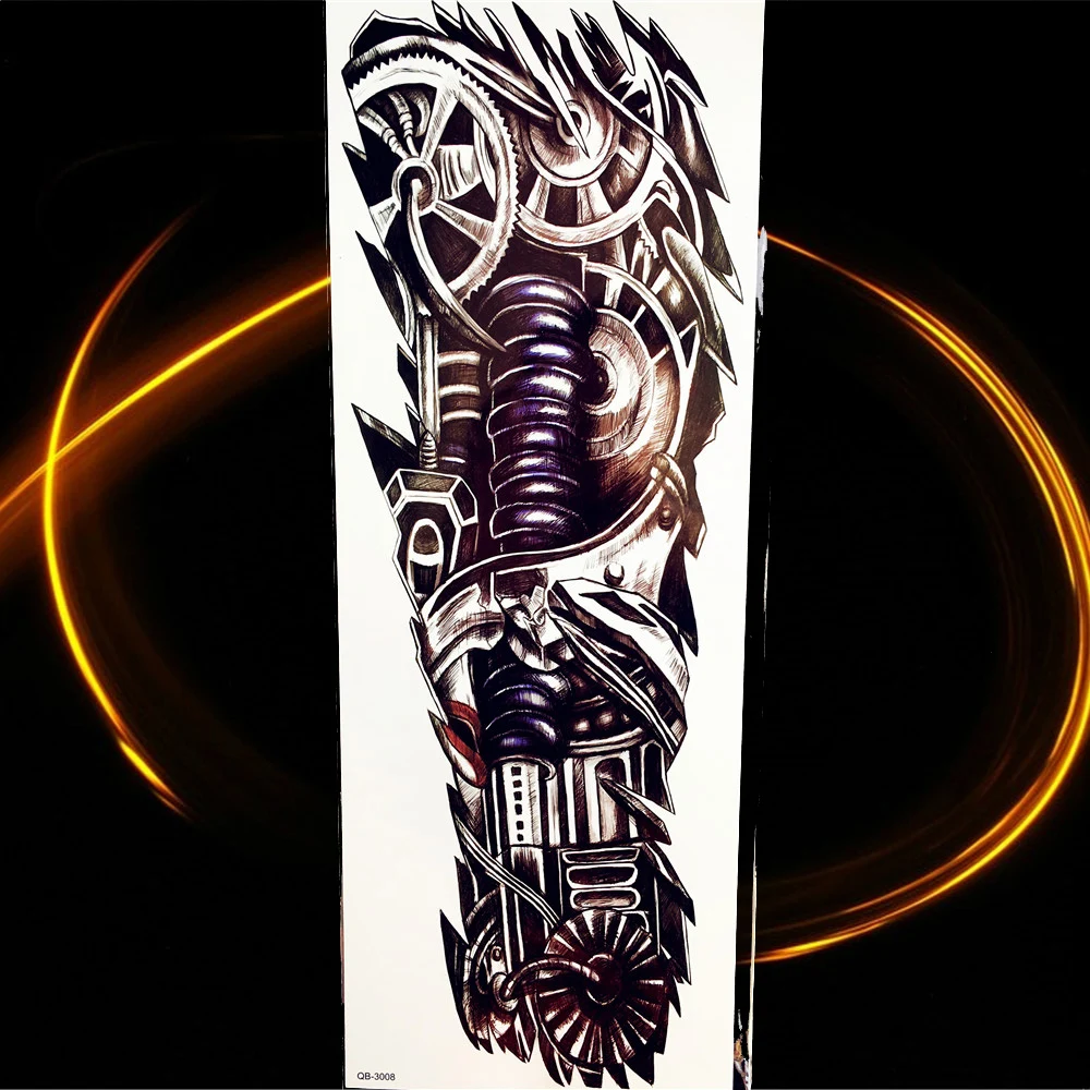 3D Mars God герой Спарты полная рука временная татуировка наклейка для мужчин и женщин 48x17 см большая поддельная Татуировка большая боди-арт тату Ares - Цвет: HQB008