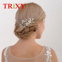 TRiXY H37 Быстрая Удивительные жемчужные свадебные аксессуары с цветами стиль жемчуг бисером свадебные гребень для свадьбы и вечеринки