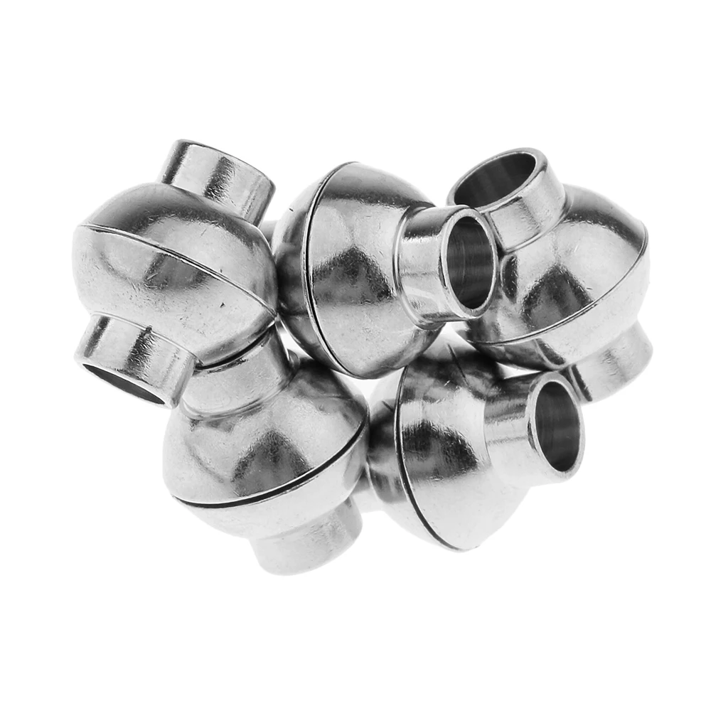

5 Sets Semisphere Tube Magnetic Clasps Closure Cap Push in fit 5mm Round Leather Chain Kumihimo Necklace Bracelets DIY Findings