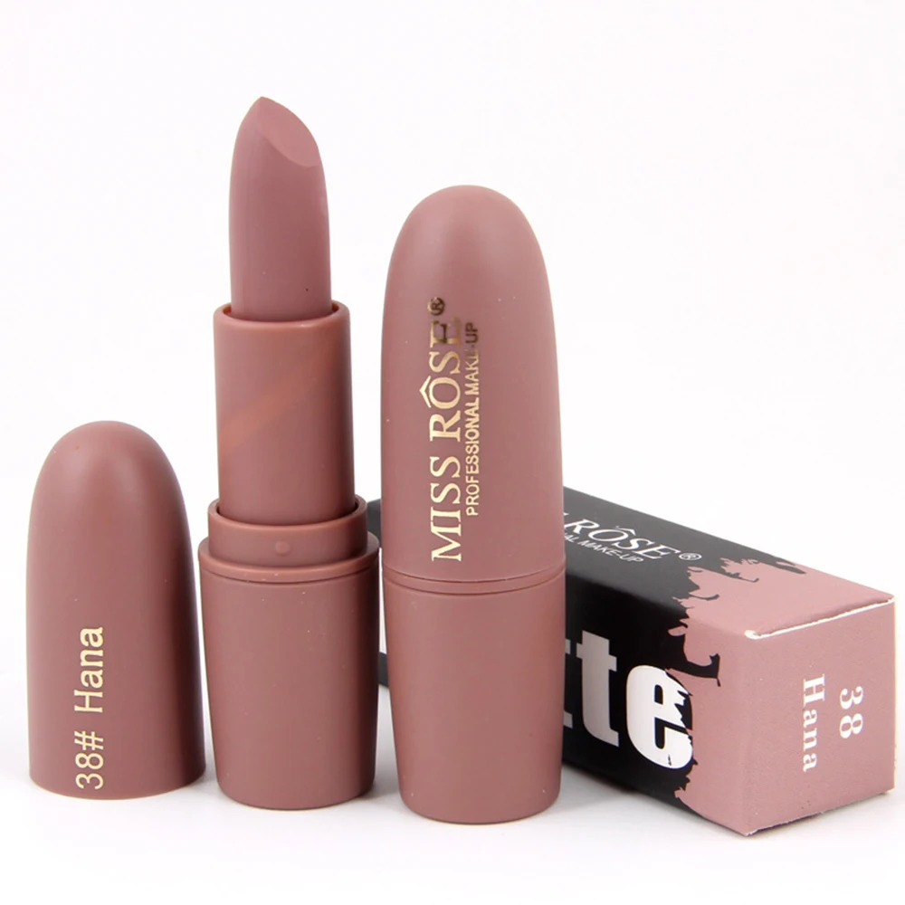 

New Lipsticks For Women Sexy Brand Lips Color Cosmetics Waterproof Long Lasting Miss Rose Nude Lipstick Matte Makeup Lipstick