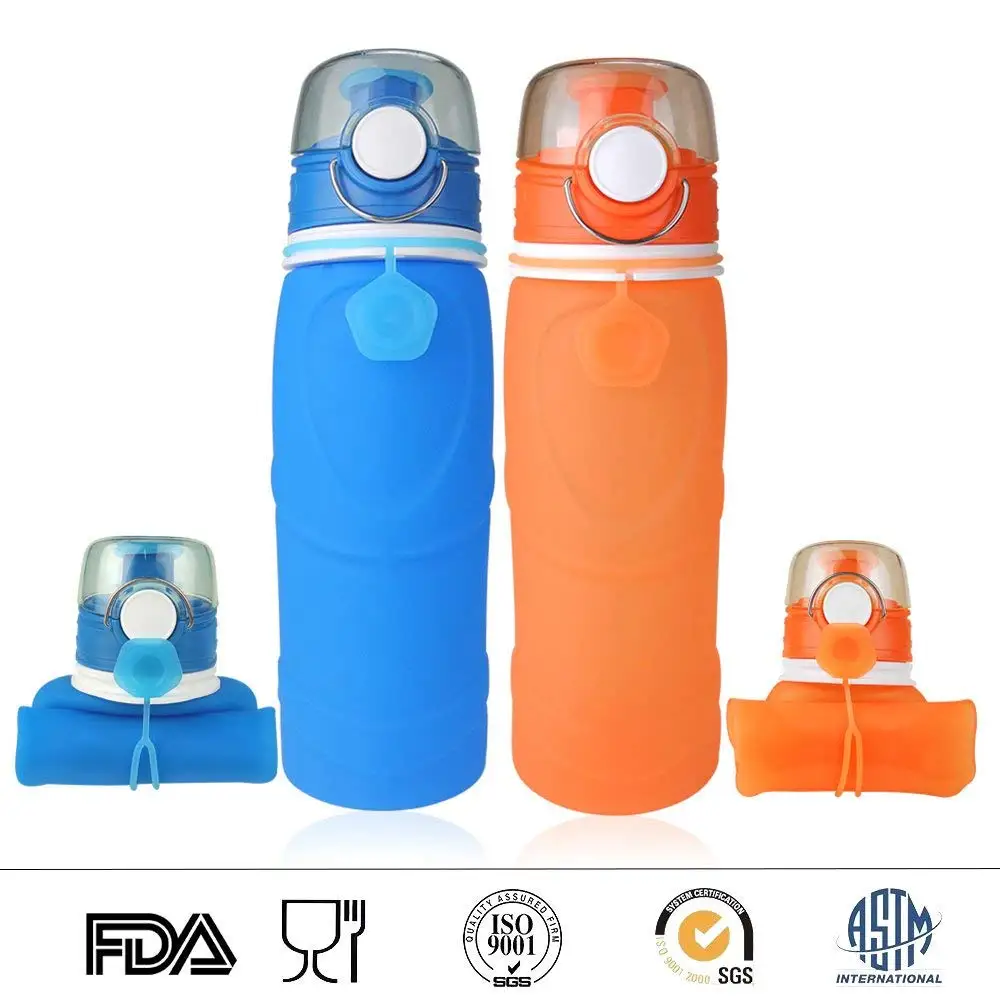 600ml Collapsible Folding Drink Water Bottle Kettle Cup Silicone Travel Sports
