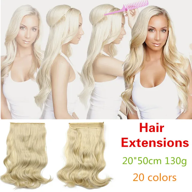 10PCS Wavy Hairpiece Synthetic Hair Halo Hair Extension Secret Miracle ...