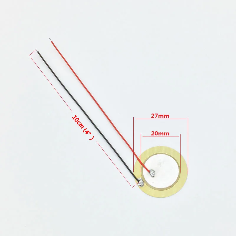 6 шт. 20 мм/27 мм пикапа пьезо-диск элементы с 10 см(") провода сигары коробка гитары пикап Ремонт lutier инструмент