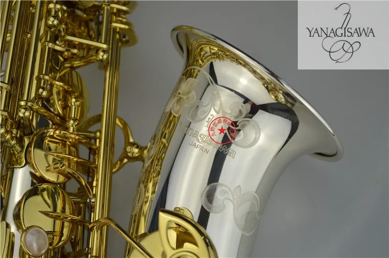 

2018 New Yanagisawa A-WO37 Saxophone alto Nickel plated Gold Key Professional Yanagisawa super play Sax mouthpiece with Carrying