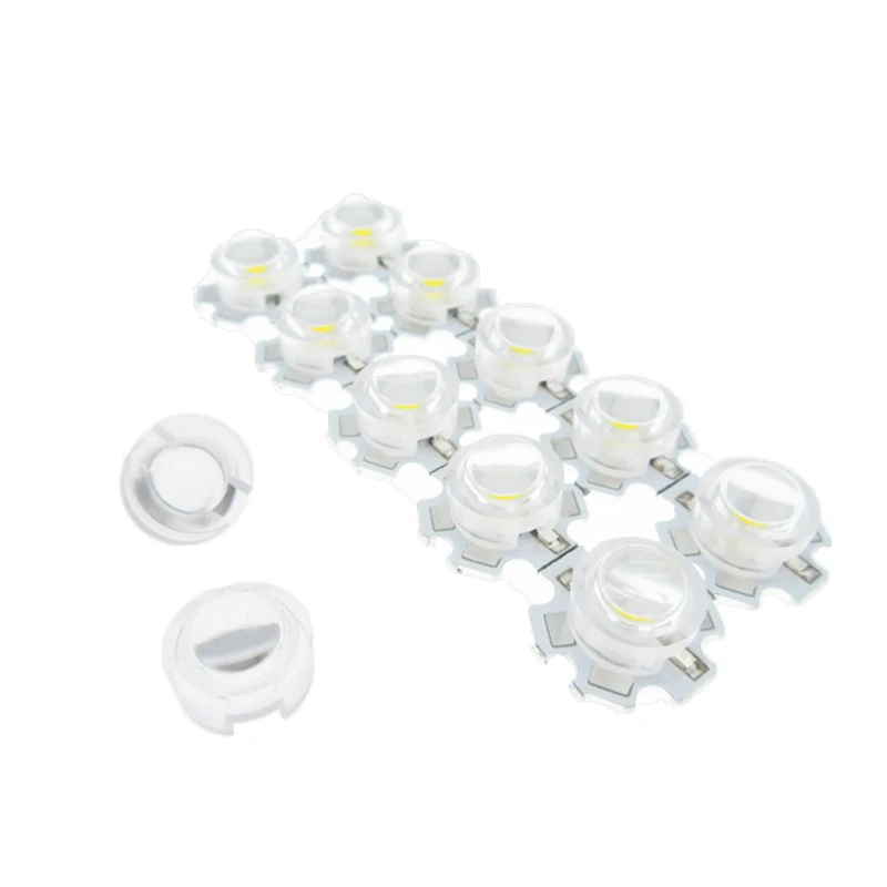100pcs 13mm mini LED Lens 1W 3W 5W 15 30 45 60 90 100 Degree Needn't Holder for IR CCTV Optical LED PCB Convex Lenses
