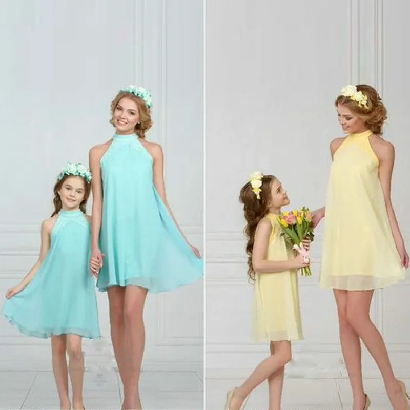 matching gowns for mom and daughter