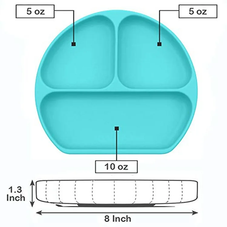 Детские блюда детский креативный Силиконовый поднос с присоской повышенной клейкости разделенная силиконовая пищевая пластина для кормления ребенка
